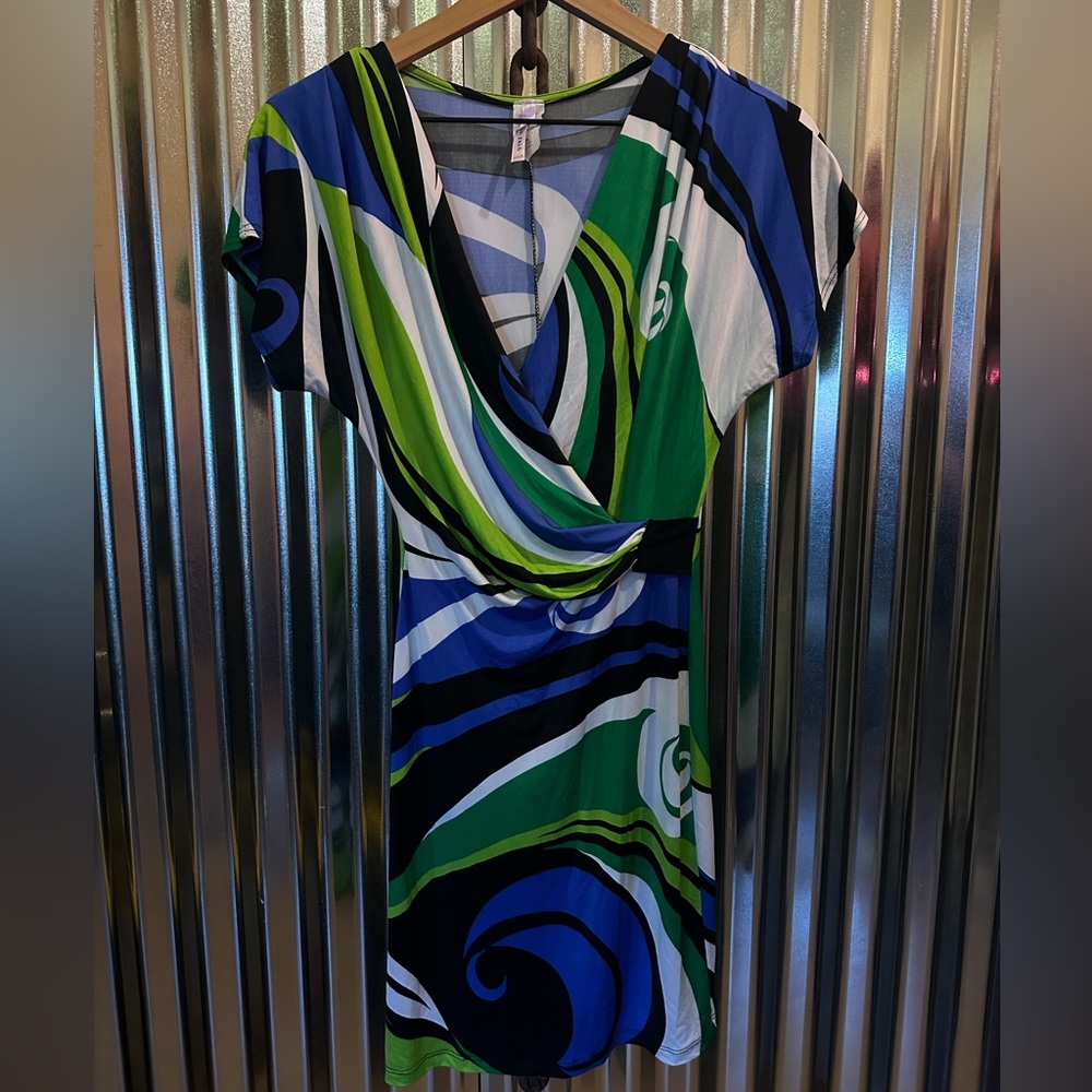 Purple Rain Multicolor Abstract Dress